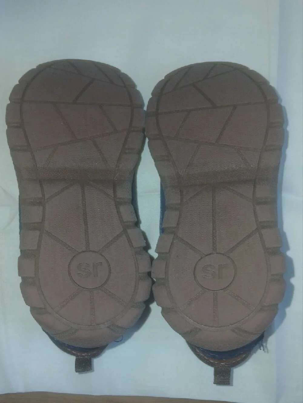 Kids Brown and Navy Trek Boots with Easy Fasten Strap